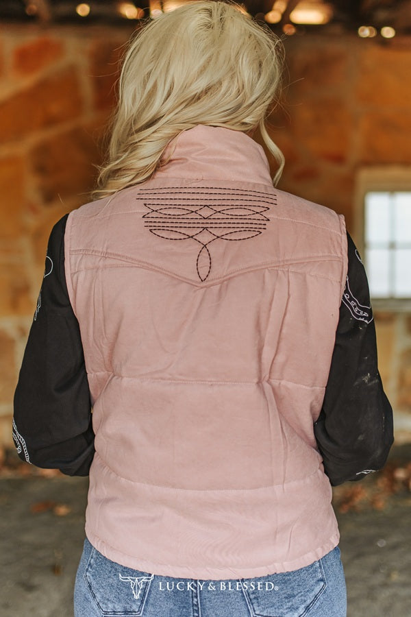 Pink Boot Stitch Vest