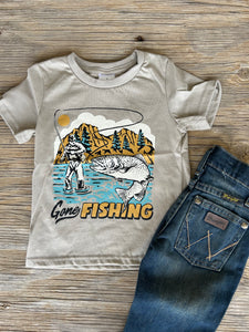 The Gone Fishin Cowkids Tee