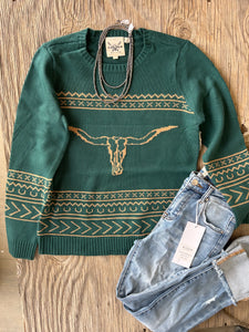 The Longhorn Sweater Teal