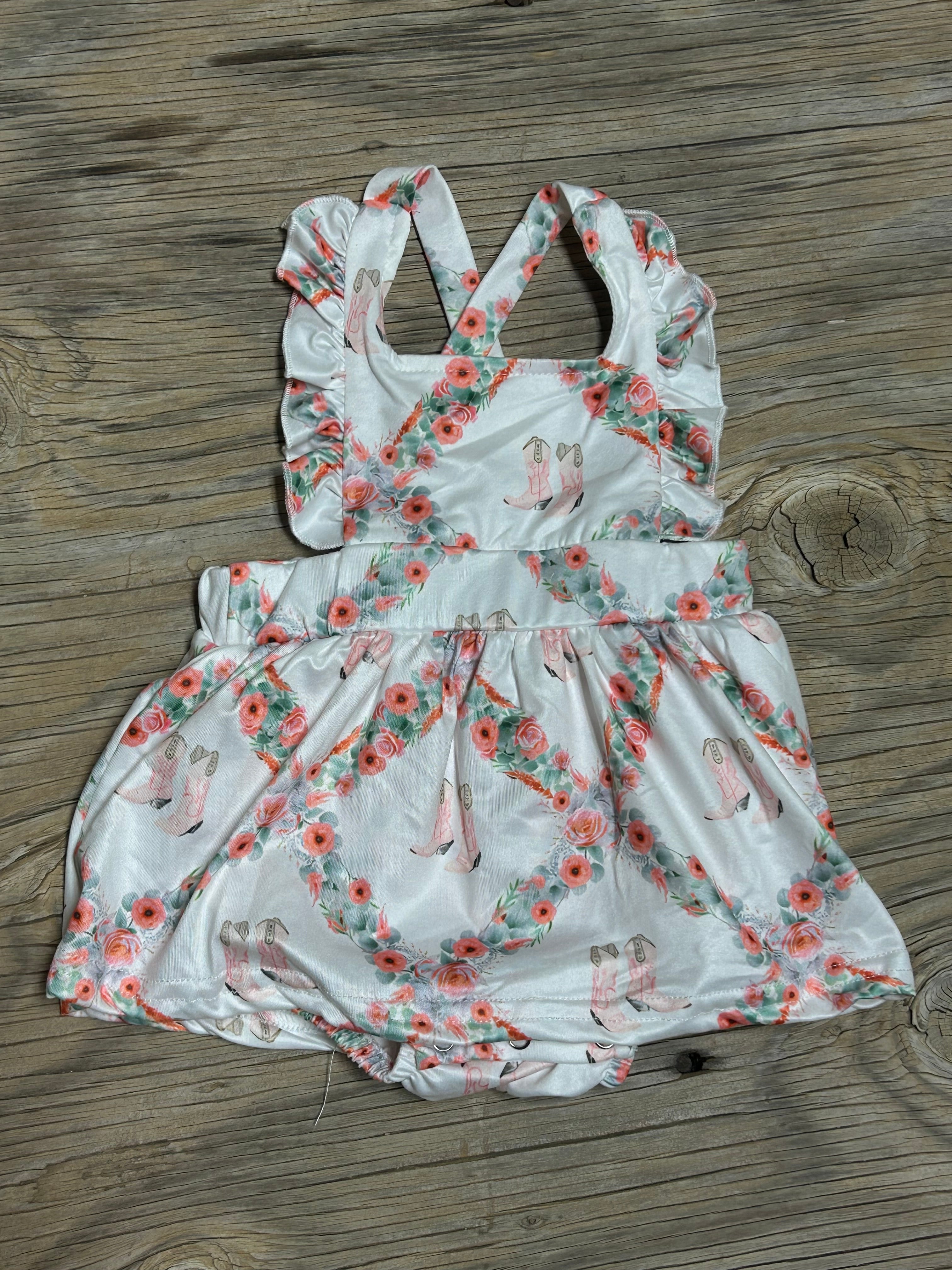 Cowkids Boots Romper Onesie