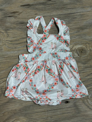 Cowkids Boots Romper Onesie