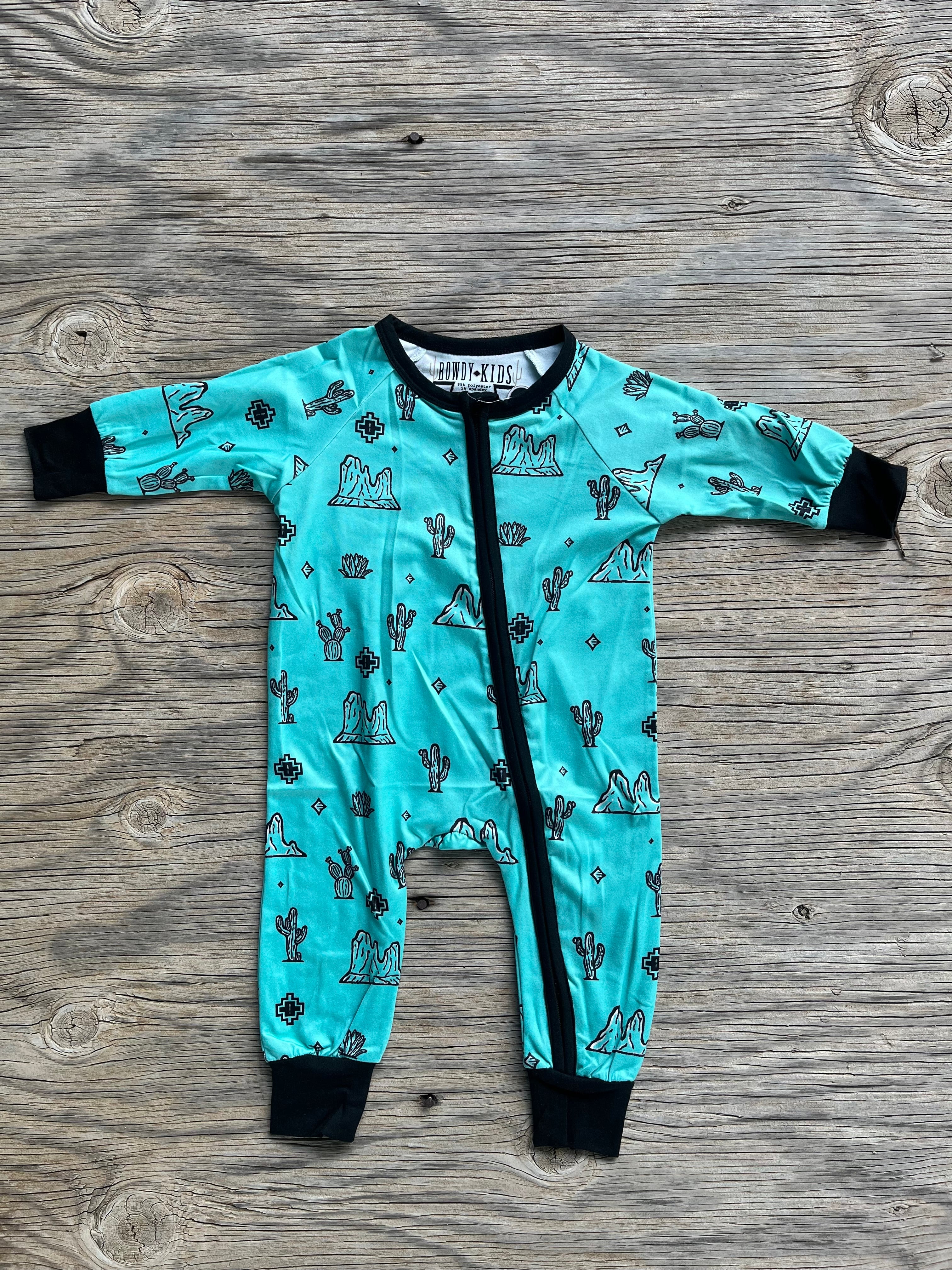 Turquoise Cactus Baby Sleeper