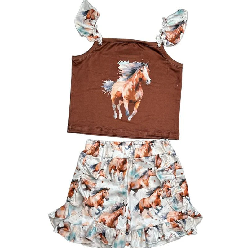Cowkids Girls Tank Set Horses