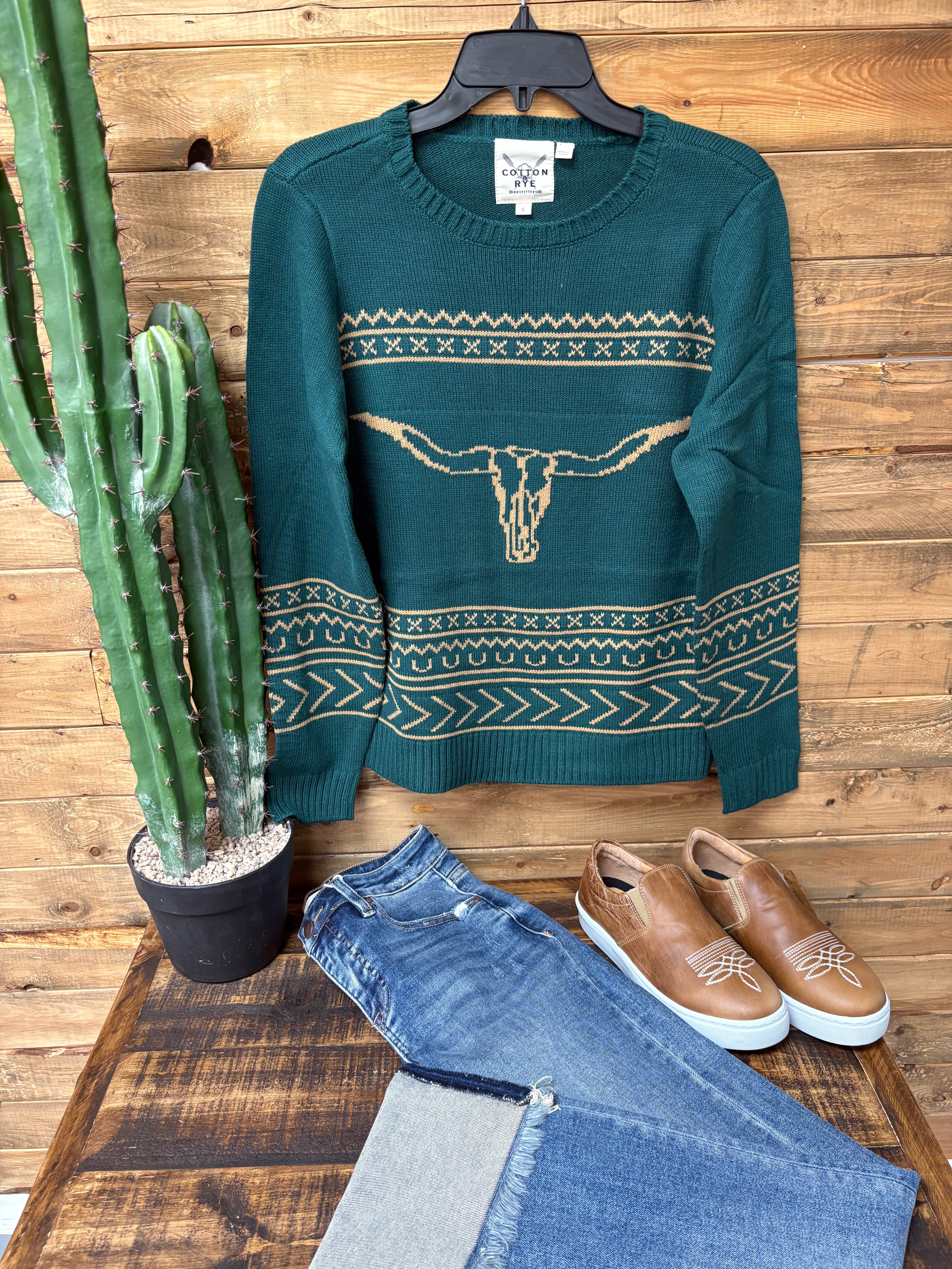 The Longhorn Sweater Teal