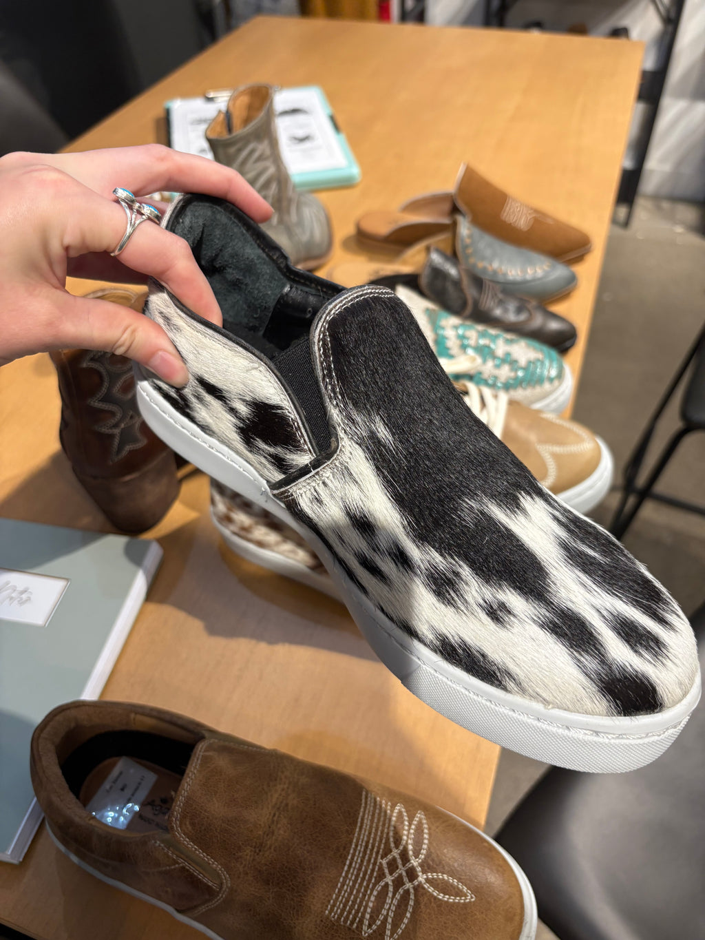 The Cowhide Slip Ons Black