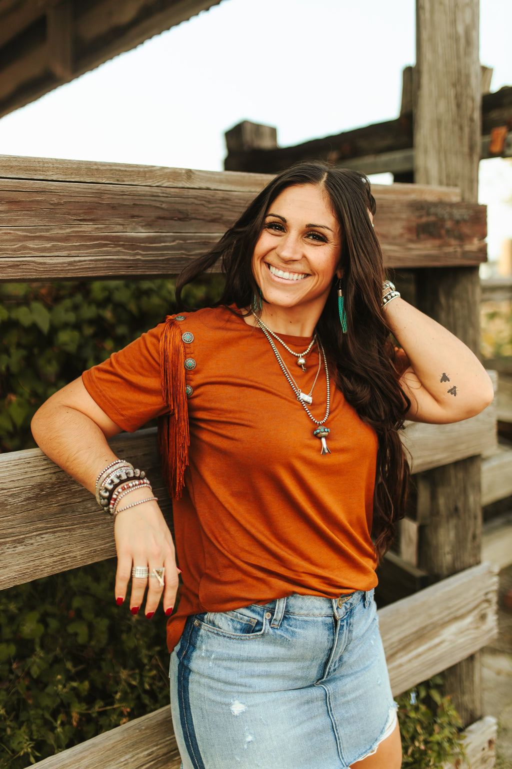 The Get Fringey Top Rust