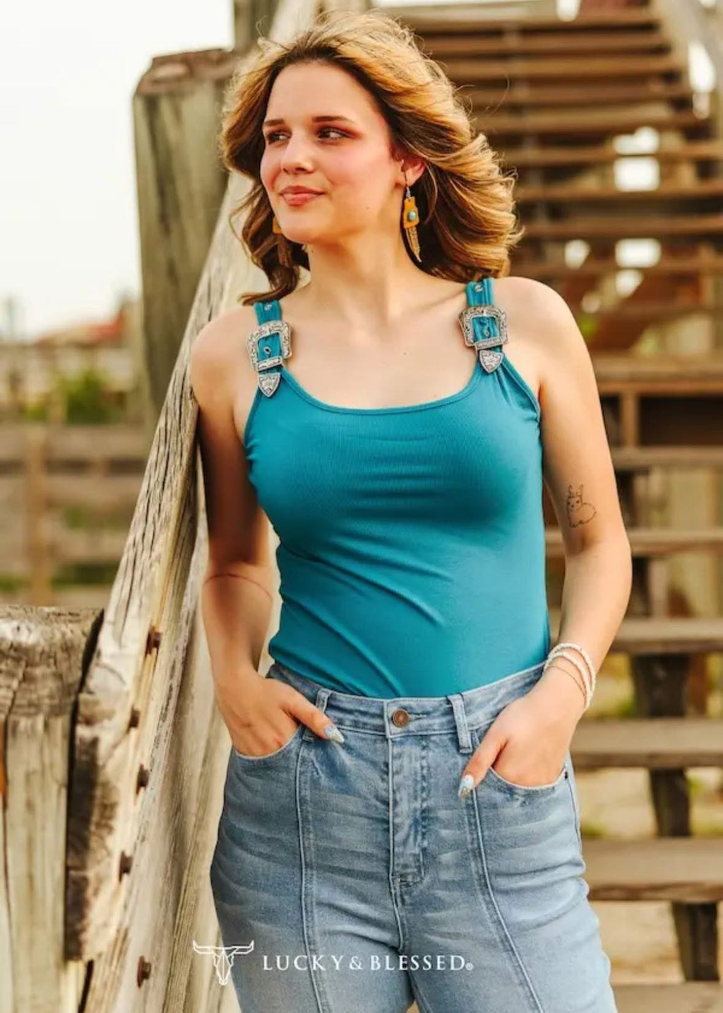 Buckle Tank Turquoise