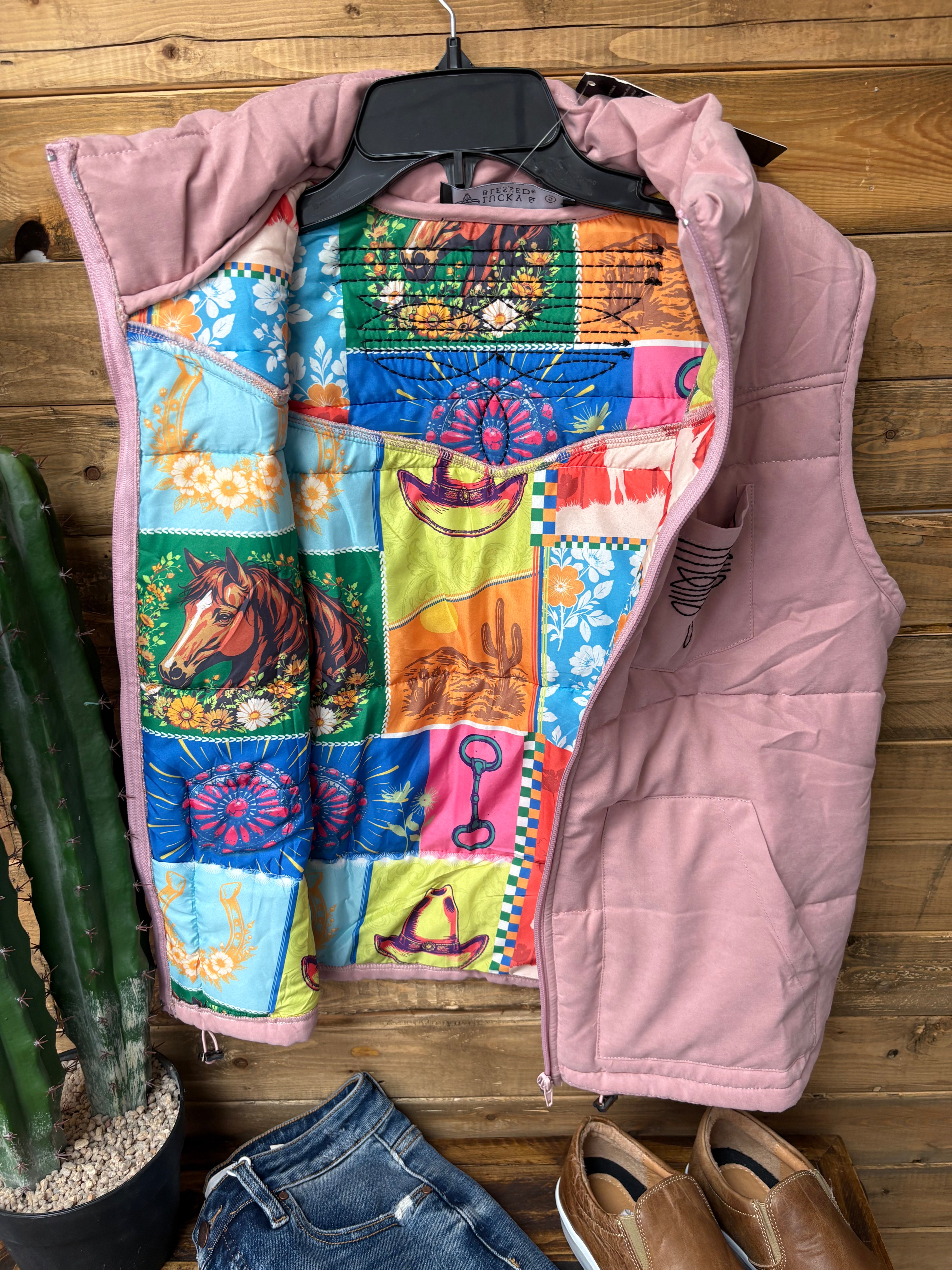 Pink Boot Stitch Vest
