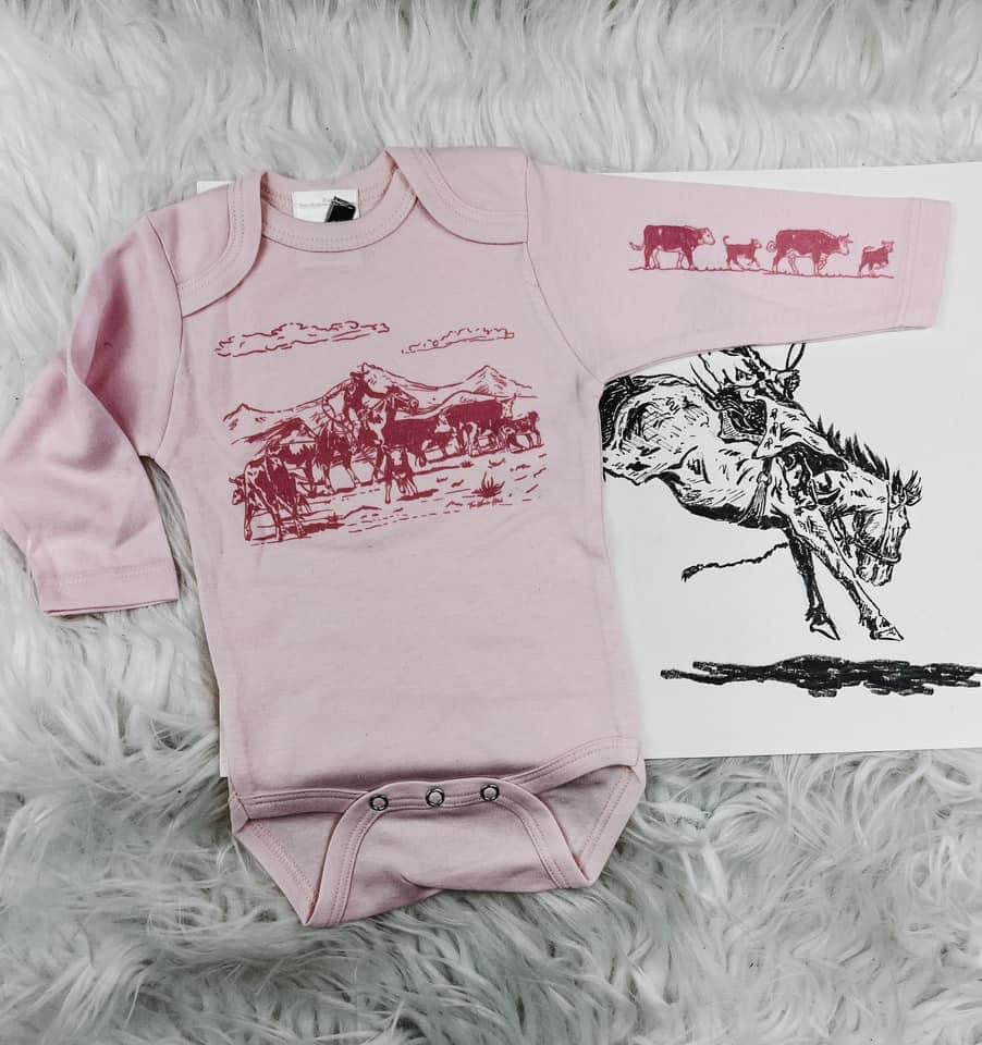 Long Sleeve Cattle Drive Onesie