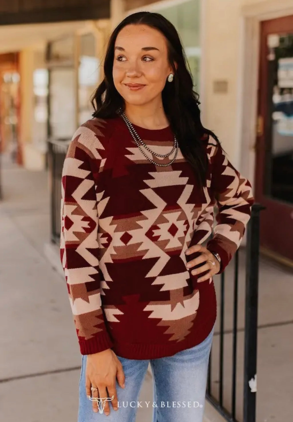 The Maroon Aztec Sweater PREORDER