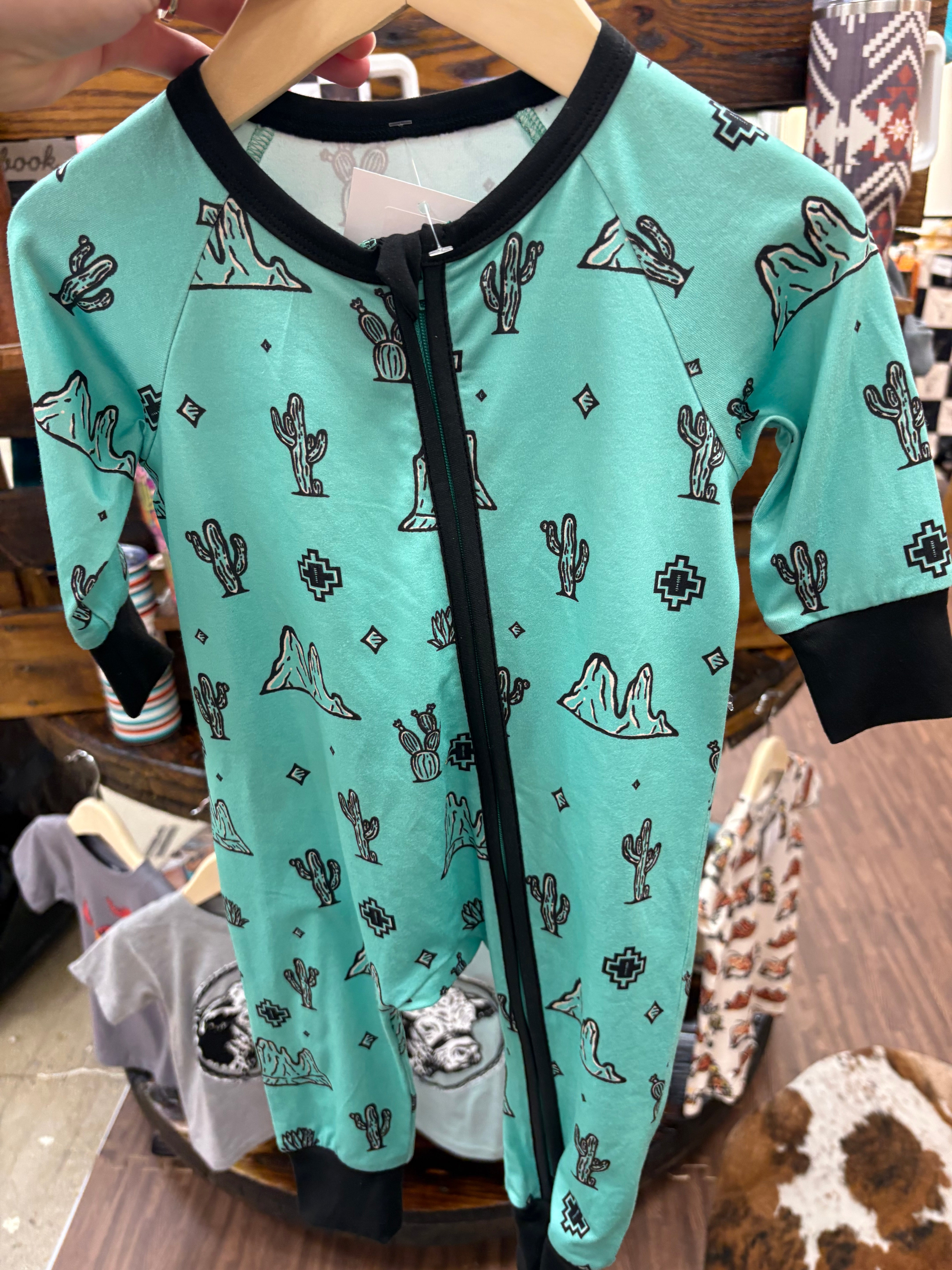 Turquoise Cactus Baby Sleeper