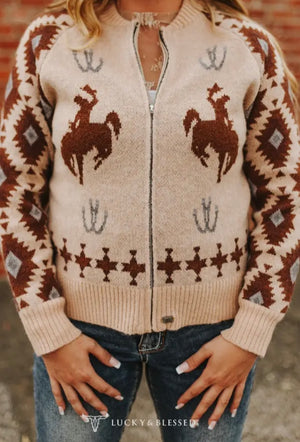 The Horseshoe Bronc Zip Sweater Preorder