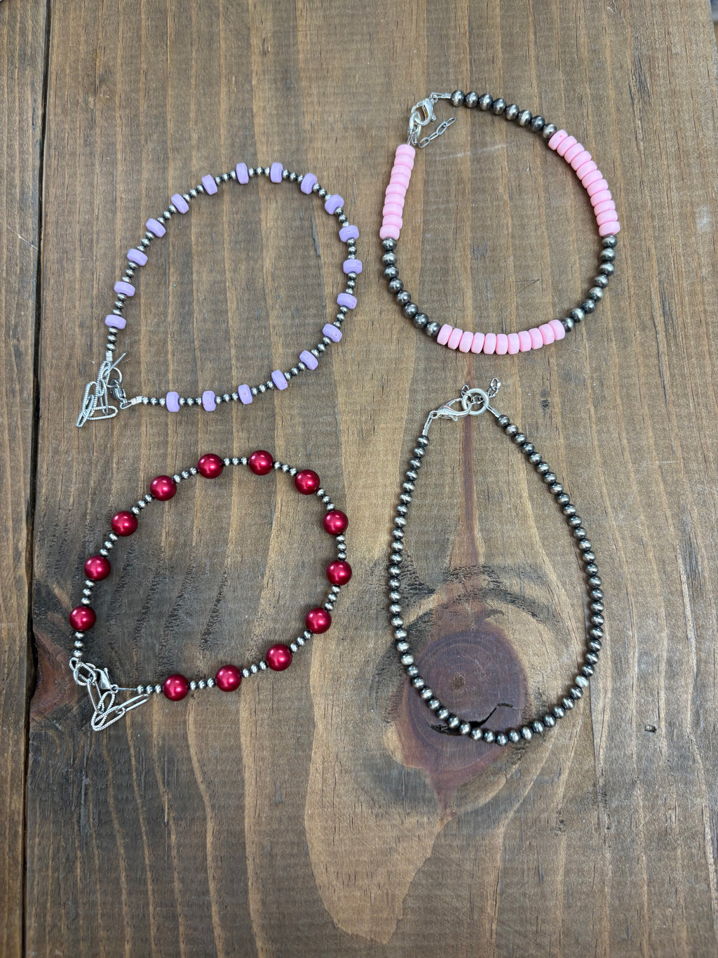 Navajo Pearl Anklets