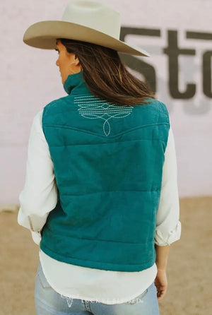 Turquoise Boot Stitch Vest Preorder