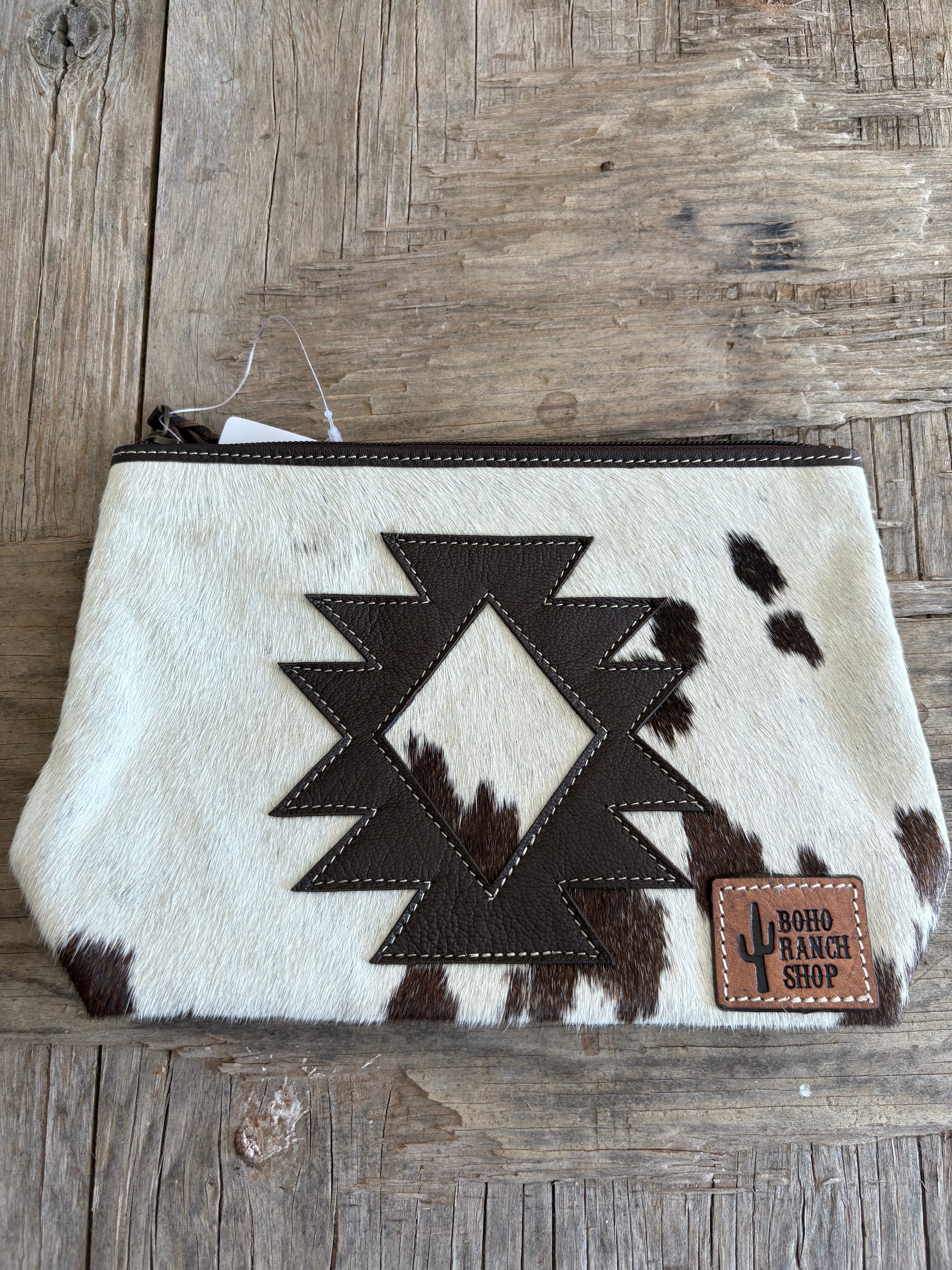 Cowhide Aztec Cosmetic Bags