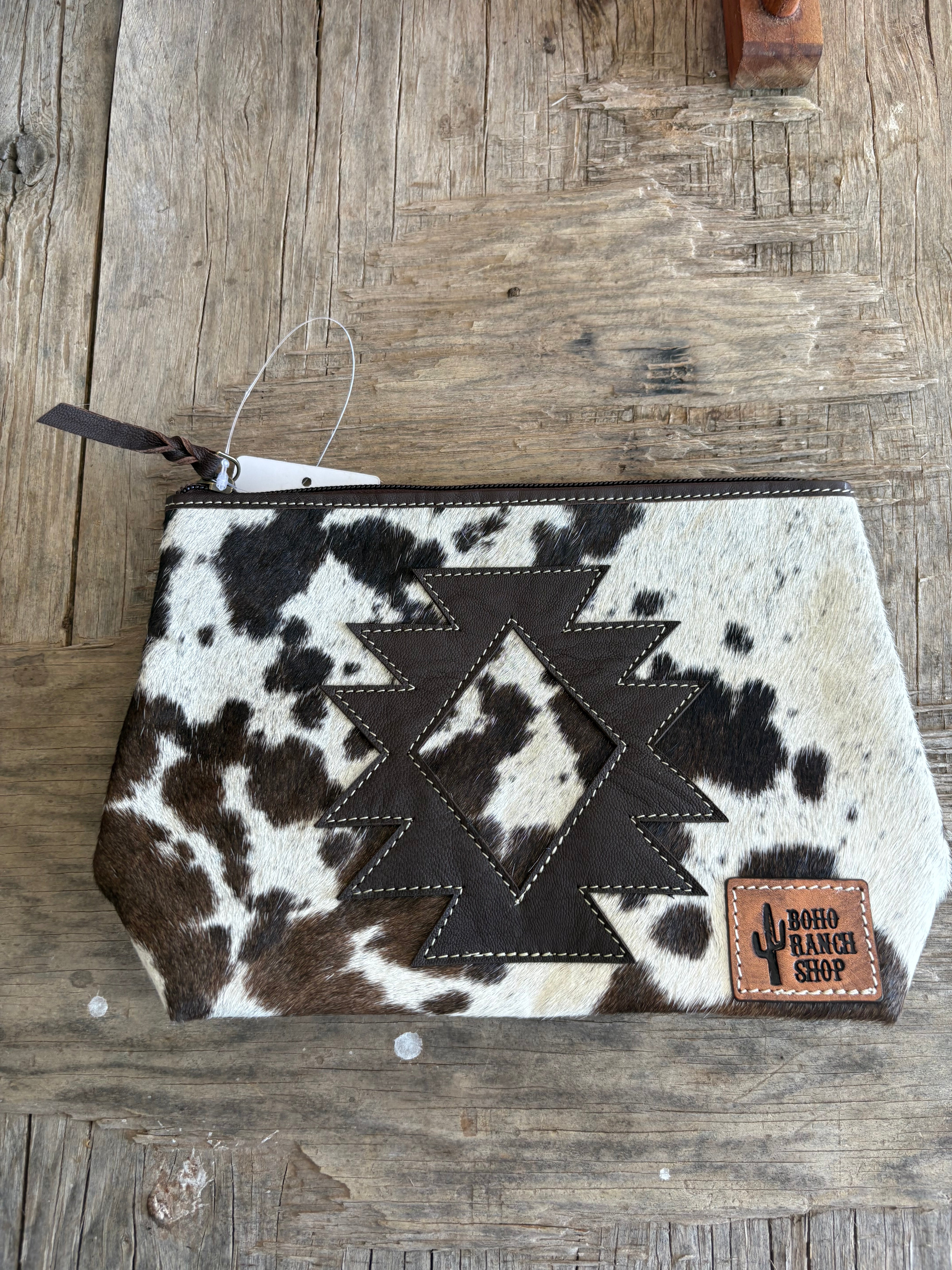 Cowhide Aztec Cosmetic Bags