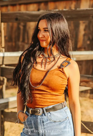 Buckle Bodysuit Rust