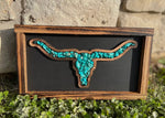 Turquoise Longhorn Wood Signs