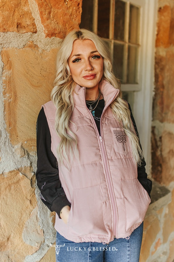 Pink Boot Stitch Vest