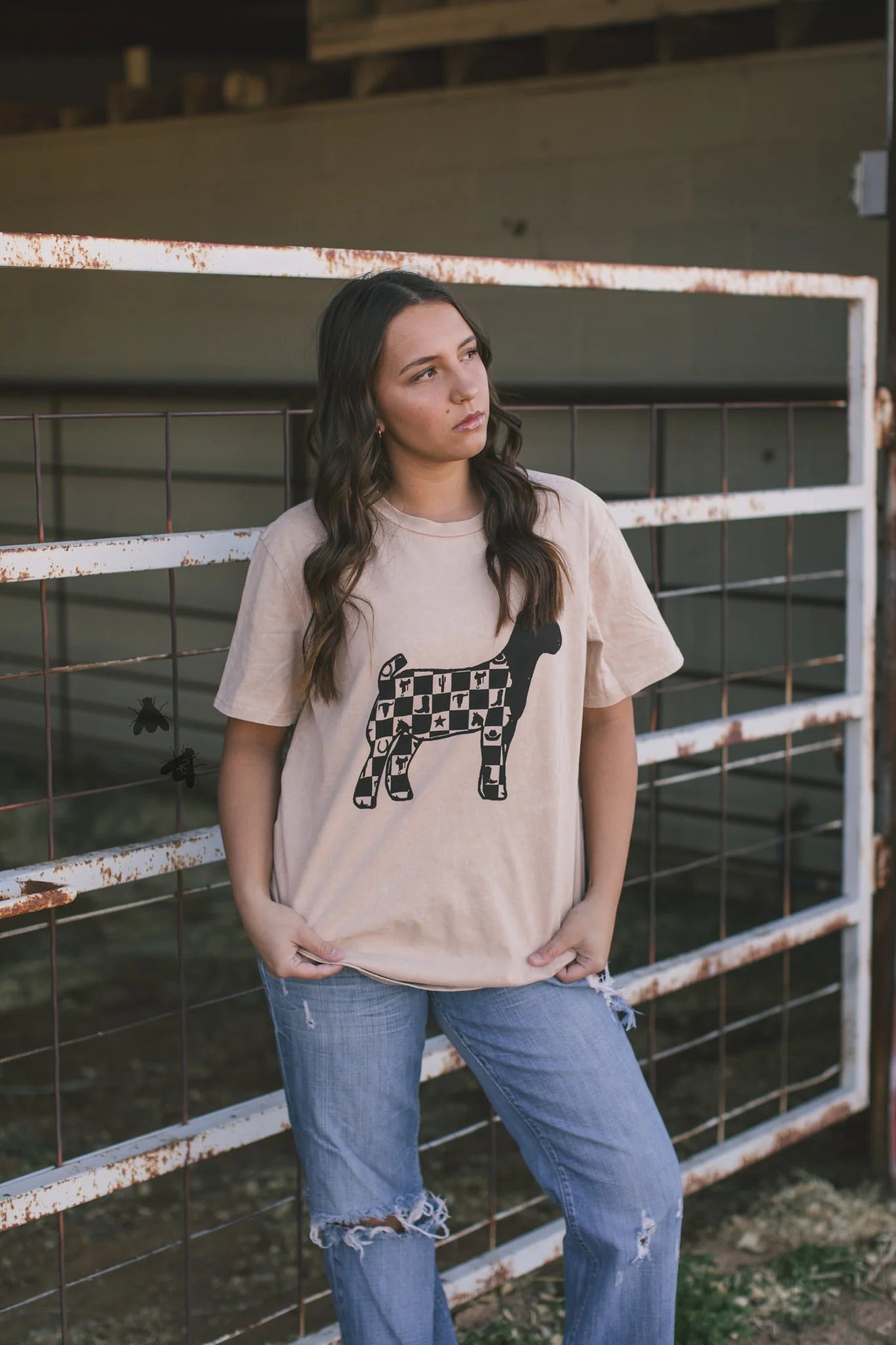 Checker Goat Tee