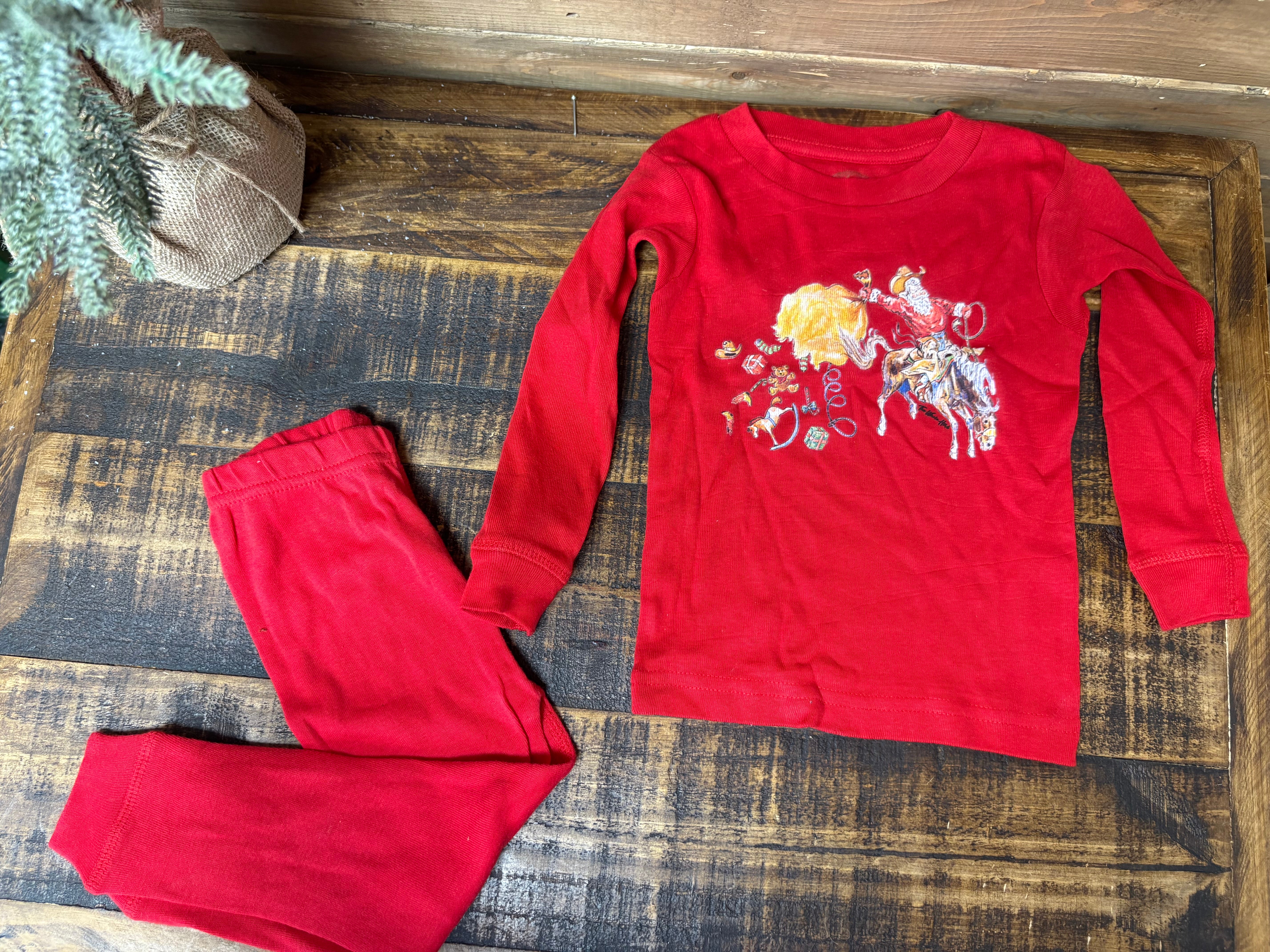 Cowkids Santa Bronc Pajamas