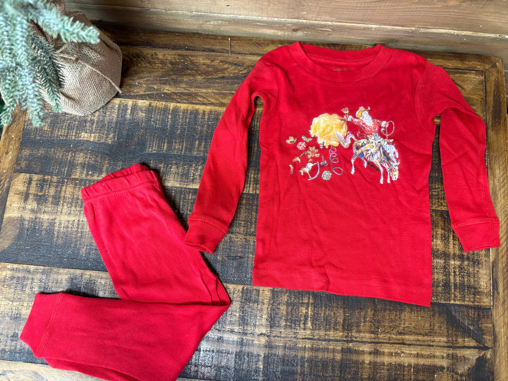 Cowkids Santa Bronc Pajamas