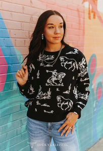 The Black & White Rodeo Sweater PREORDER