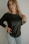 Swanky Leather Top Black