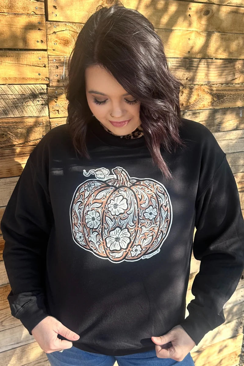 Tooled Pumpkin Sweatshirt