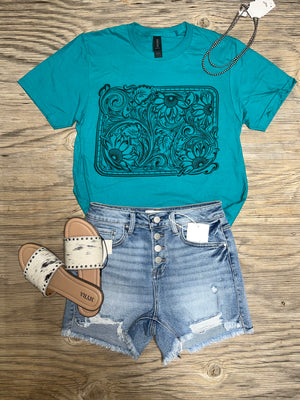 The Turquoise Tooled Tee