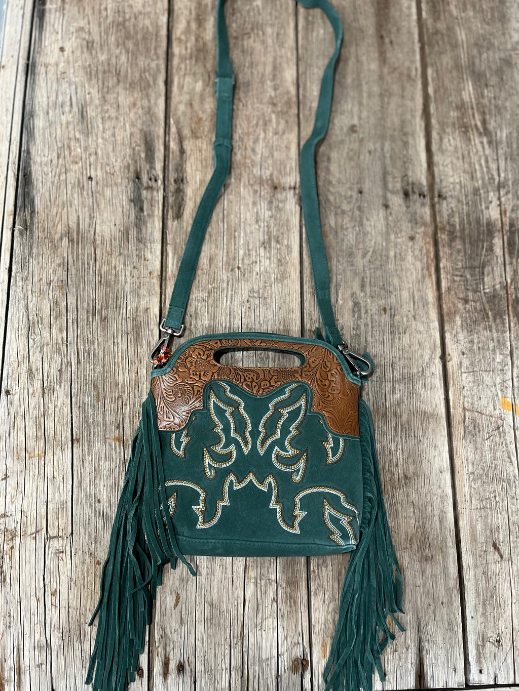 The Turquoise Boot Stitch Purse
