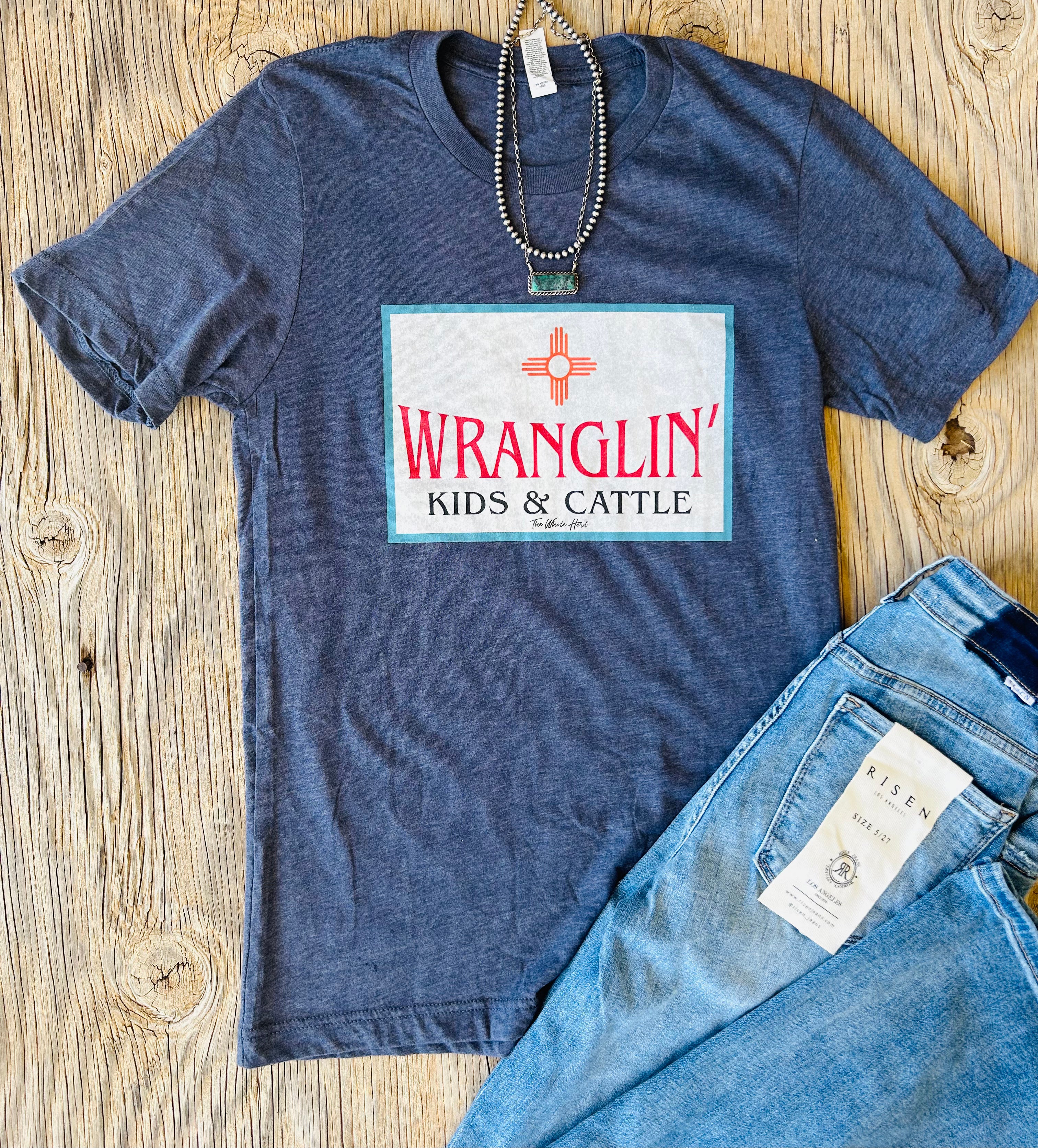 The Wranglin Kids & Cattle Tee