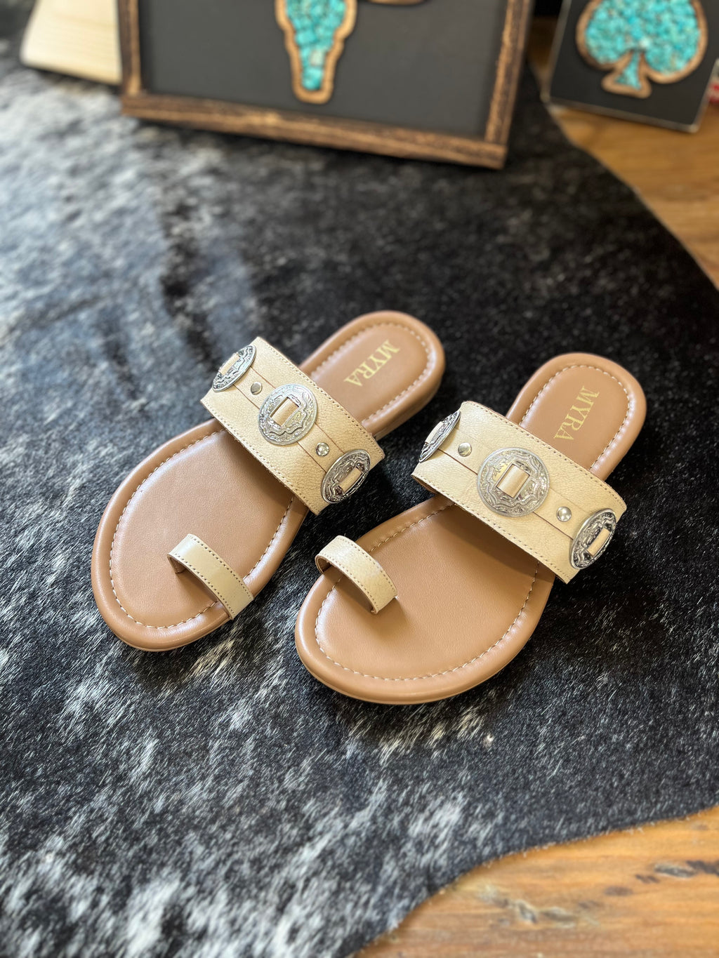 The Sagebrush Concho Sandals Tan
