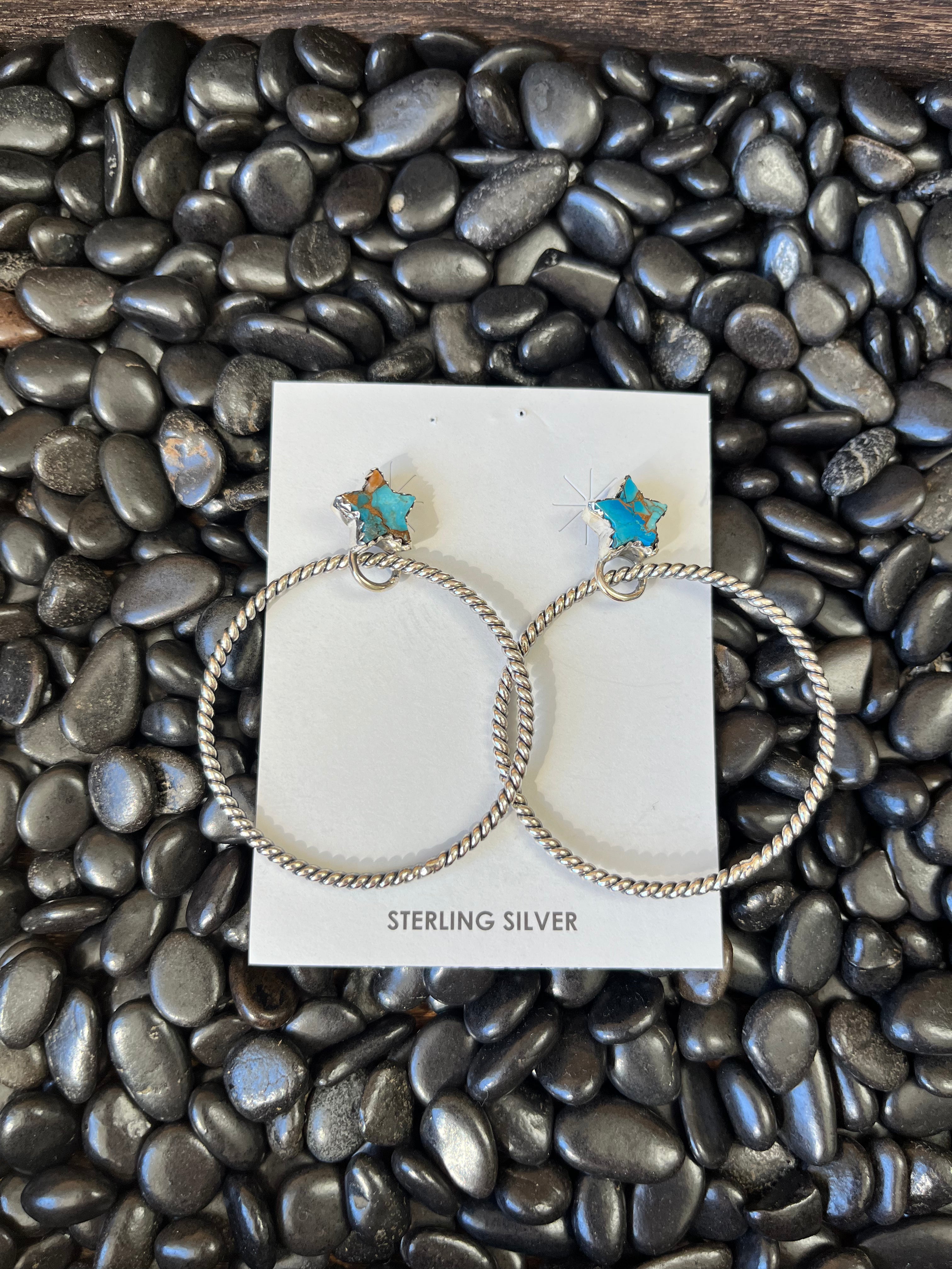 The Turquoise Star Hoop Earrings
