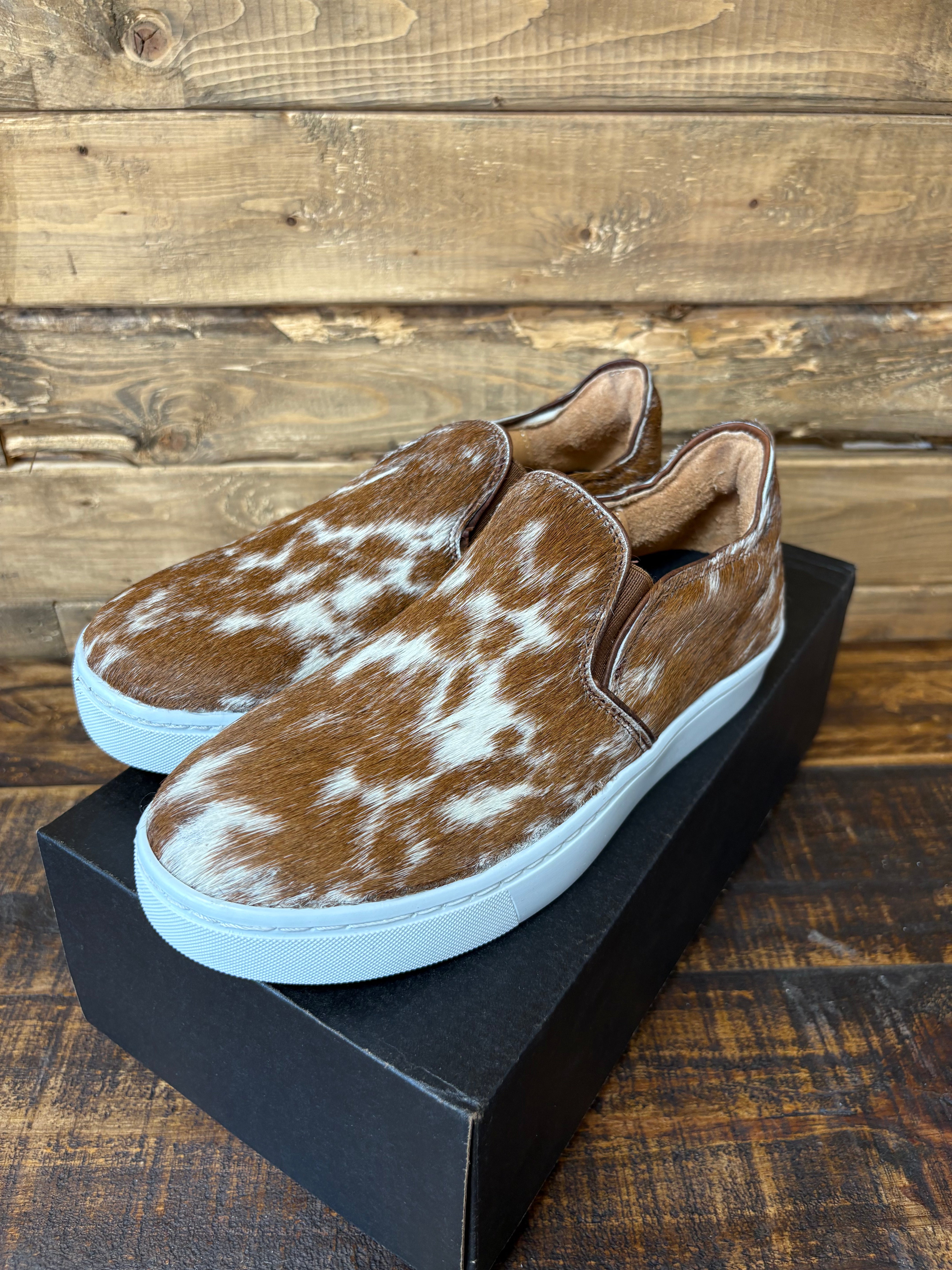 The Cowhide Slip Ons Brown