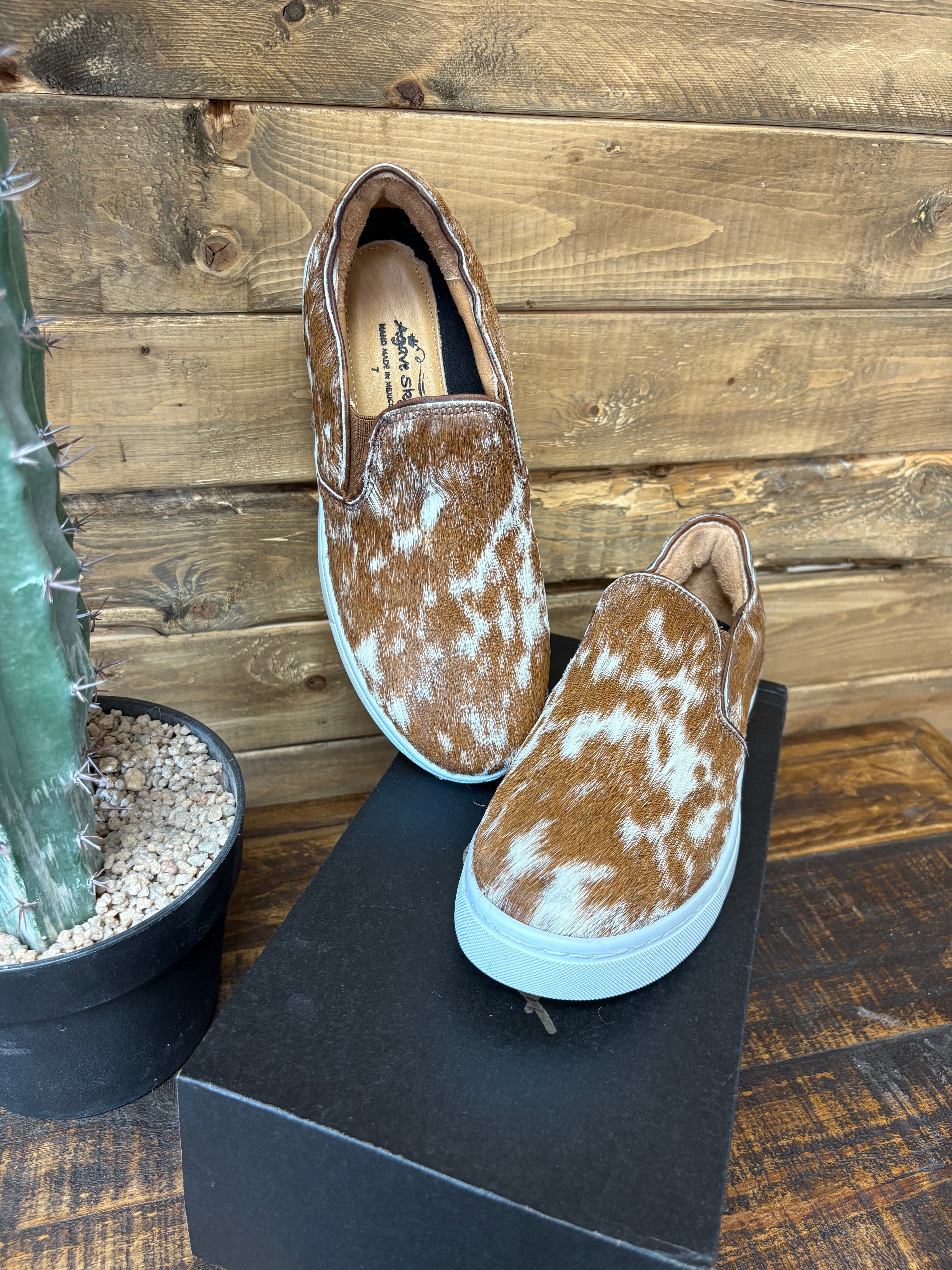 The Cowhide Slip Ons Brown