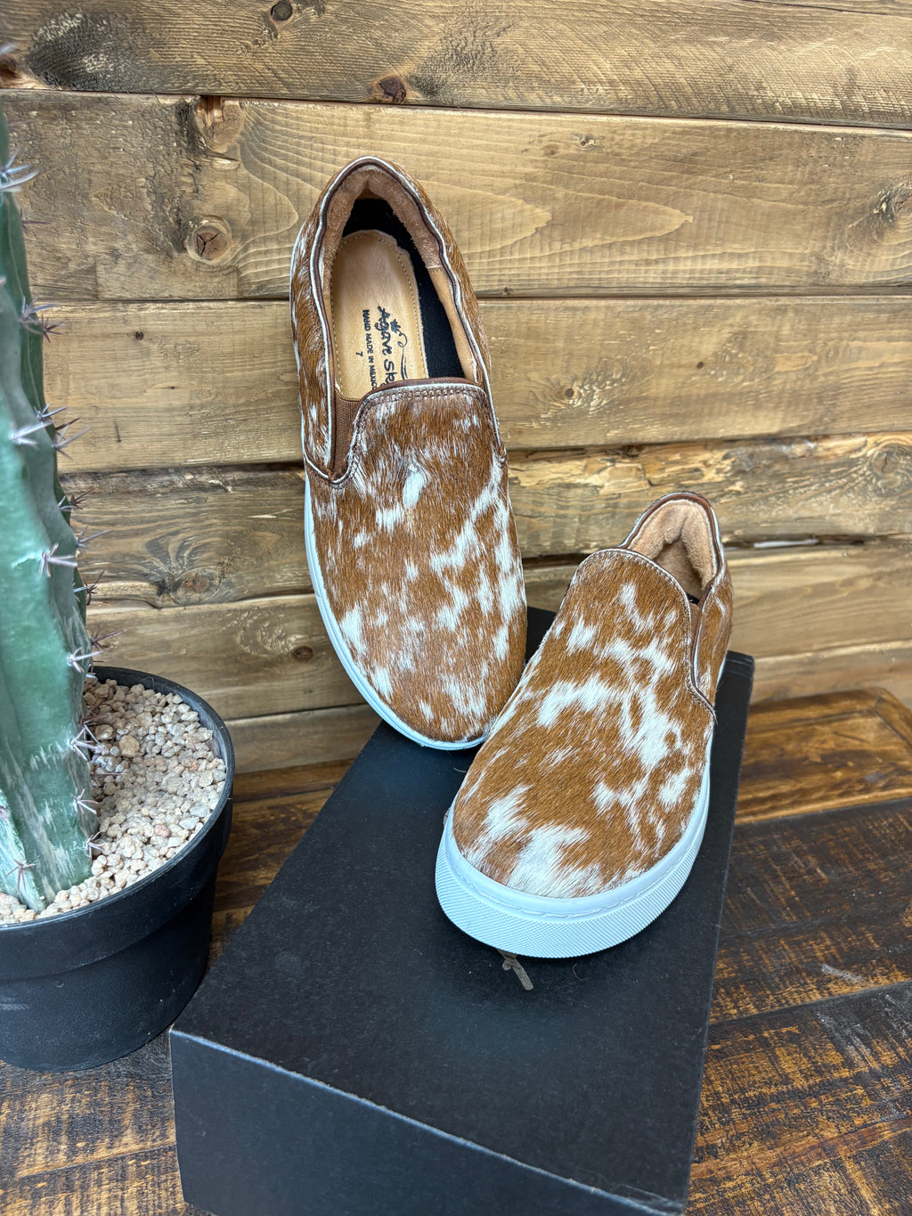 The Cowhide Slip Ons Brown