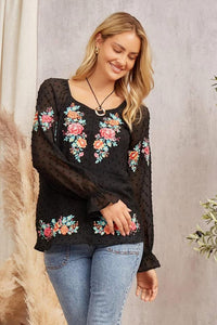 The Floral Swiss Dot Top