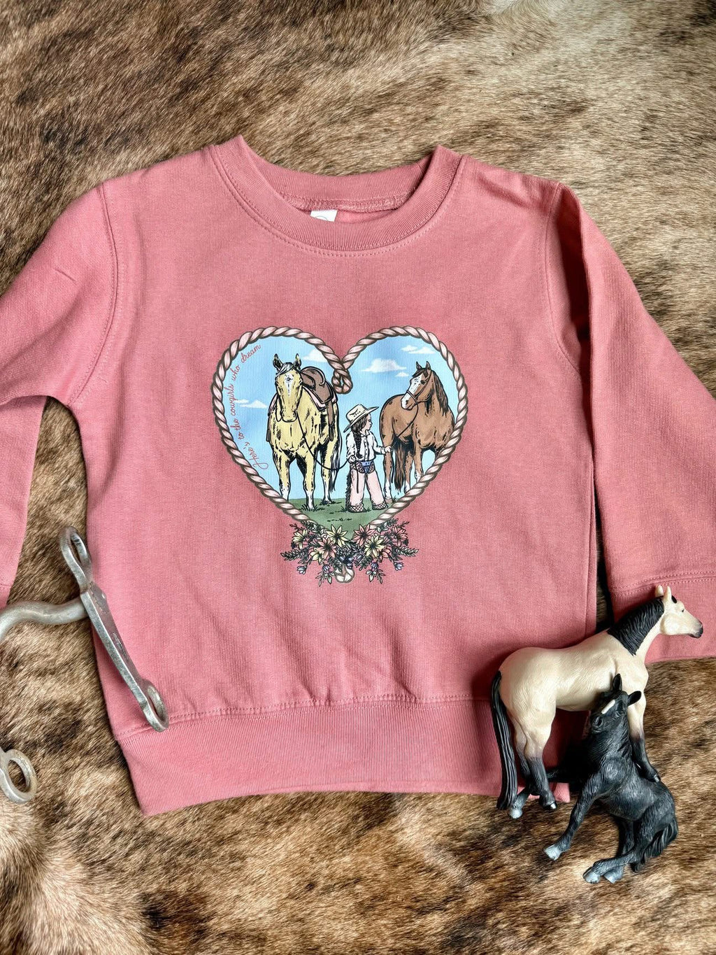Cowkids Horses Heart Sweatshirt