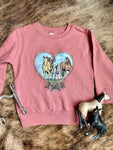 Cowkids Horses Heart Sweatshirt