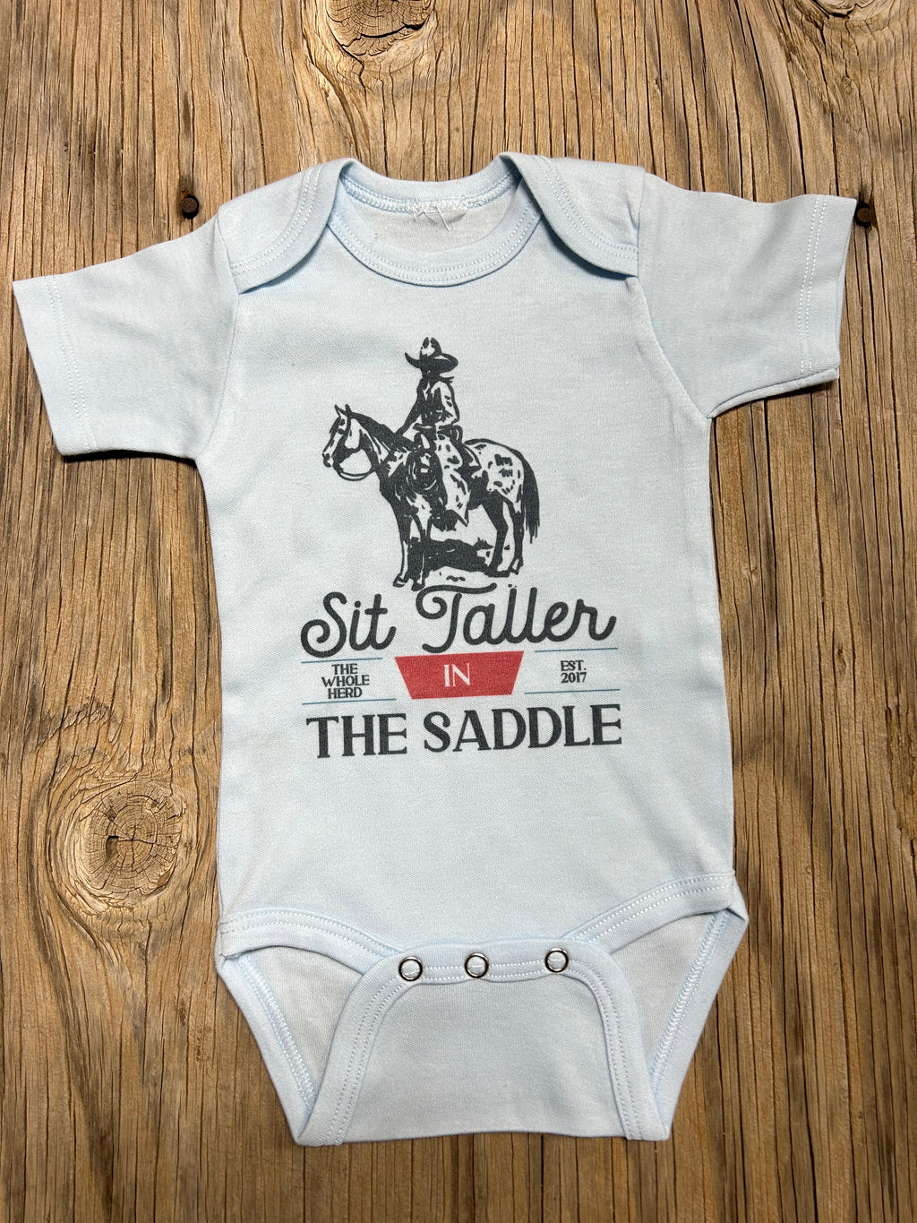 Cowkids Blue Sit Taller Onesie