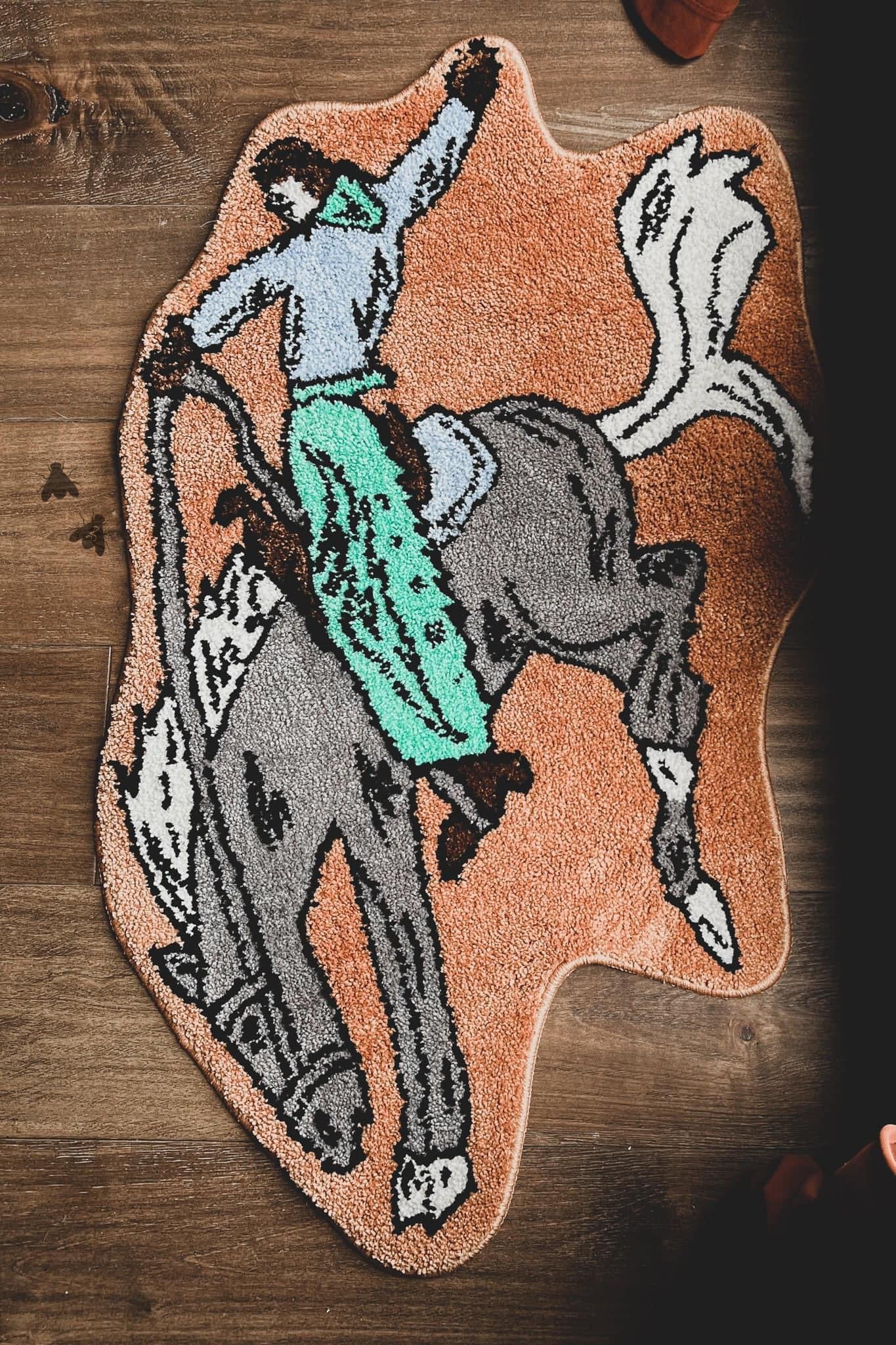 Western Plush Rugs Bronc