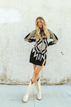 Grey Aztec Sweater Dress