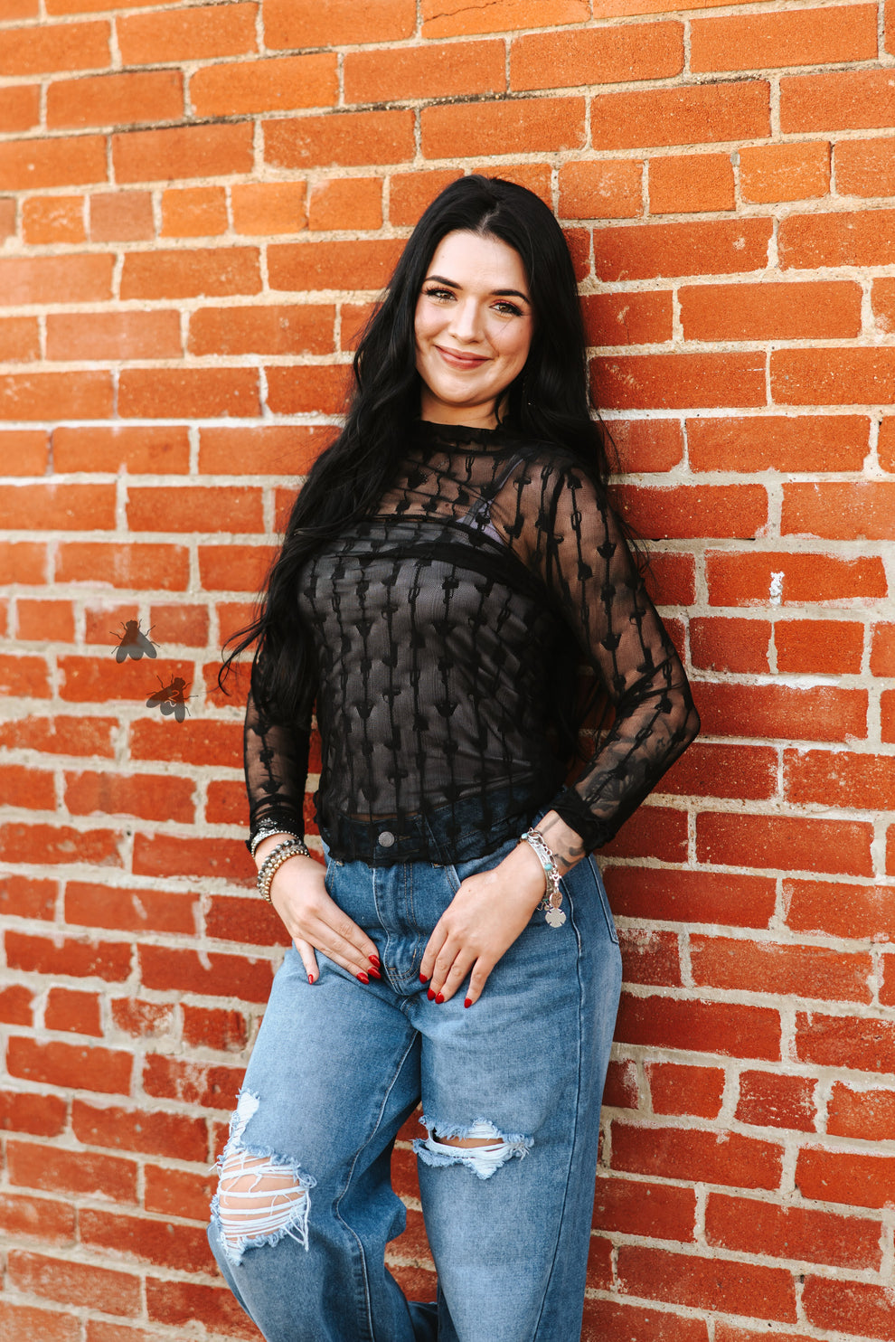 The Lariat Lace Top Black