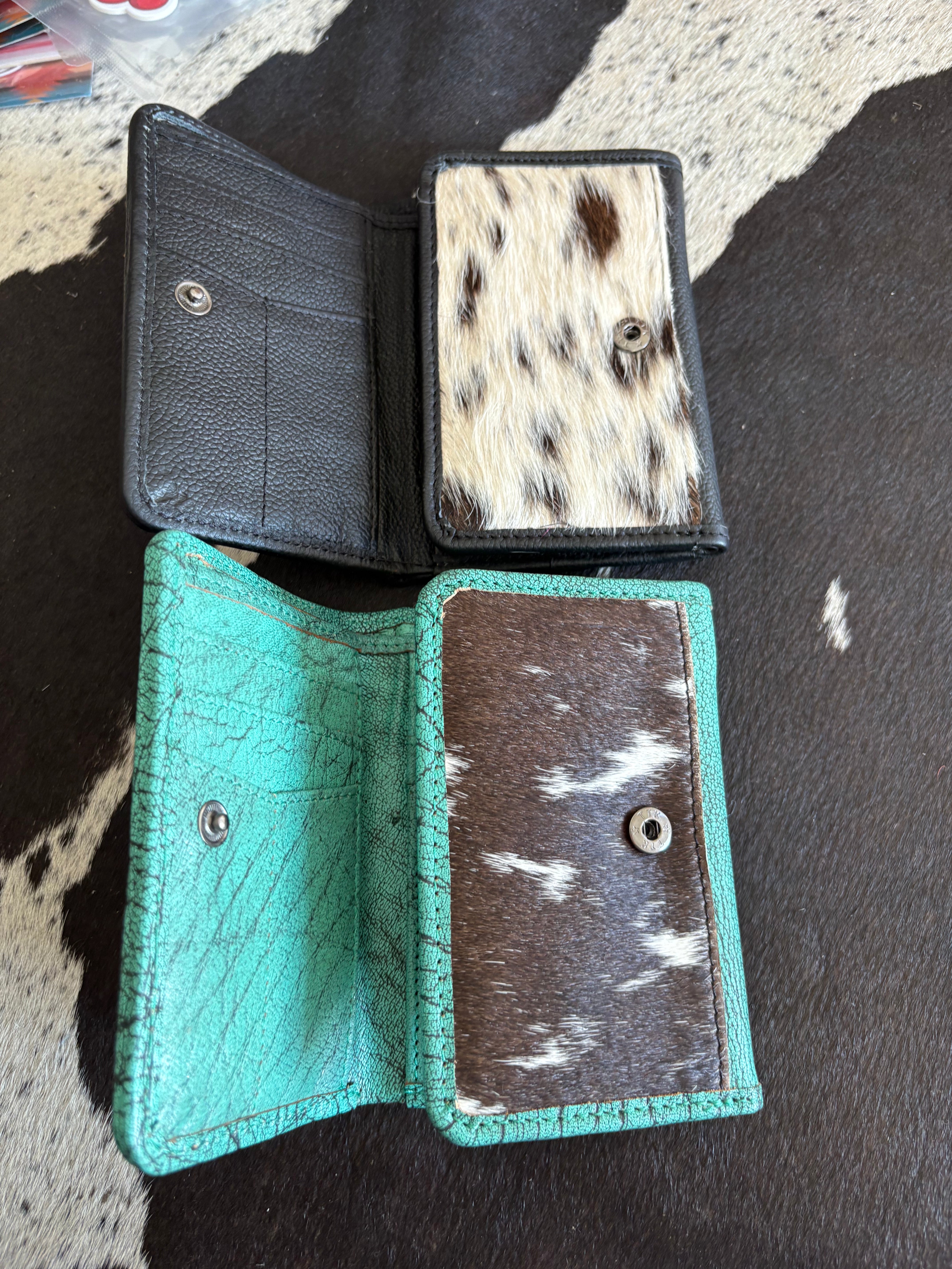 Aces Leather & Cowhide Tri Fold Wallets