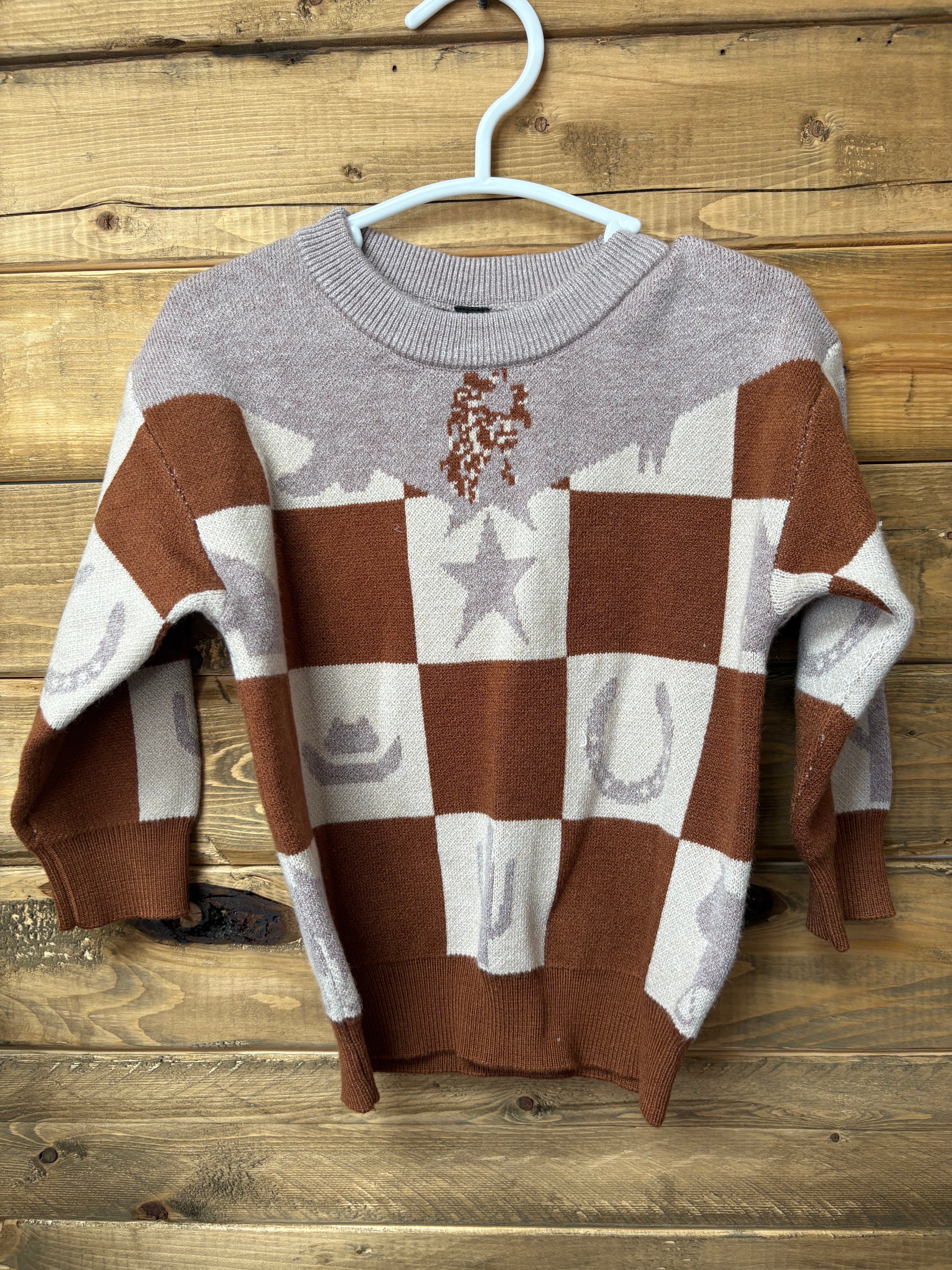 Cowkids Checker Bronc Sweater
