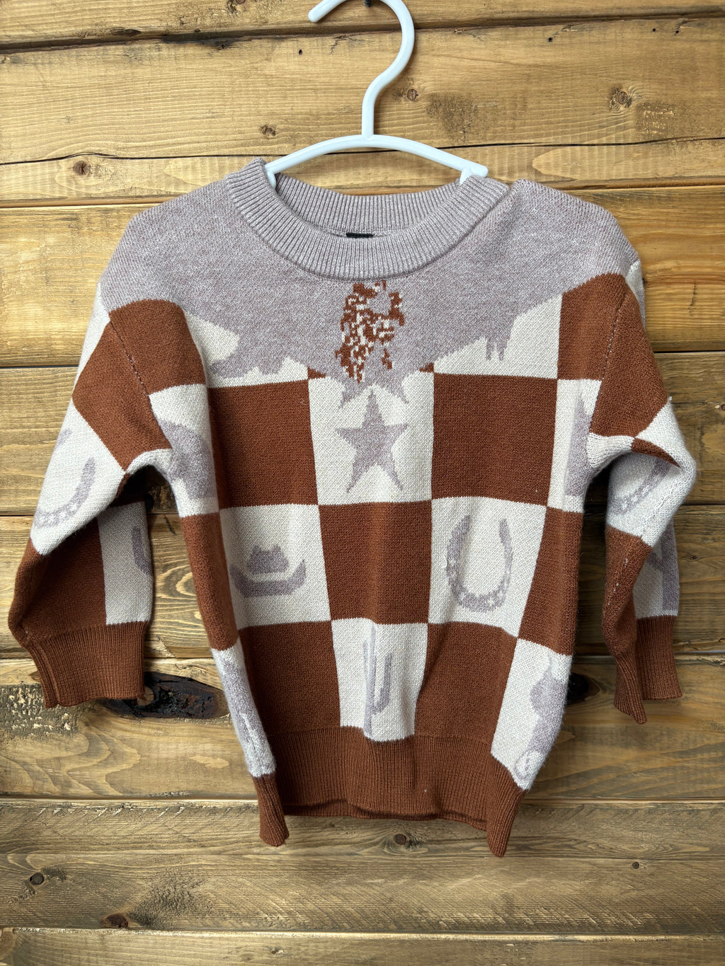 Cowkids Checker Bronc Sweater