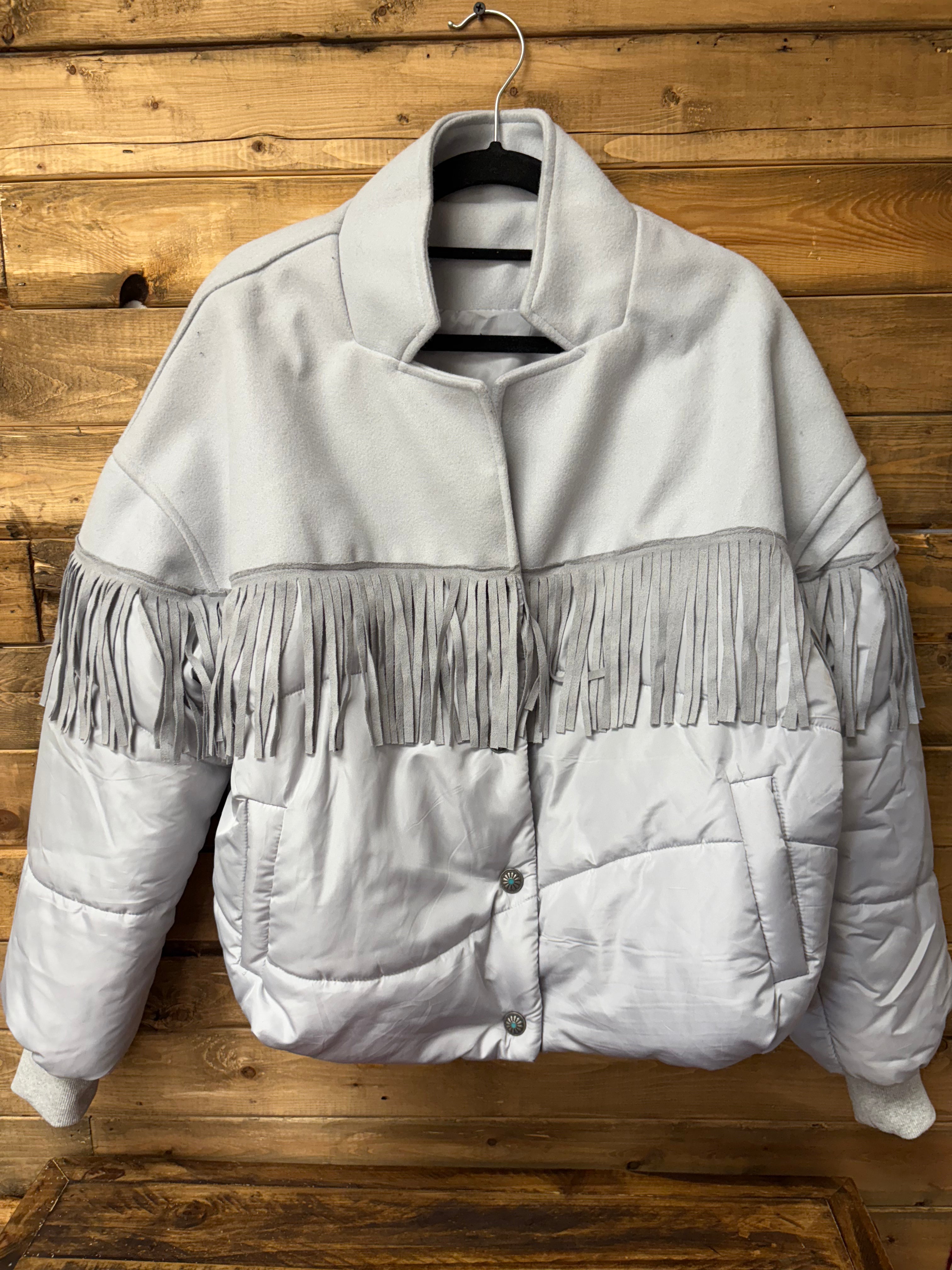 The Ice Grey Fringe Jacket