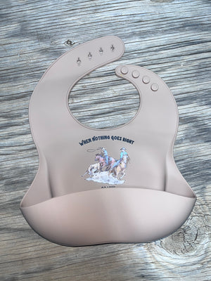 Cowkids Go Left Silicone Bib