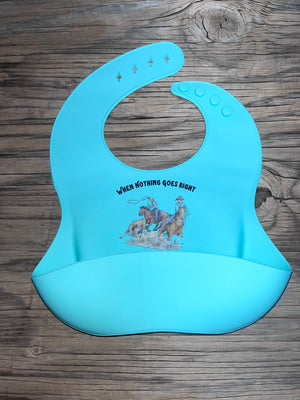 Cowkids Go Left Silicone Bib